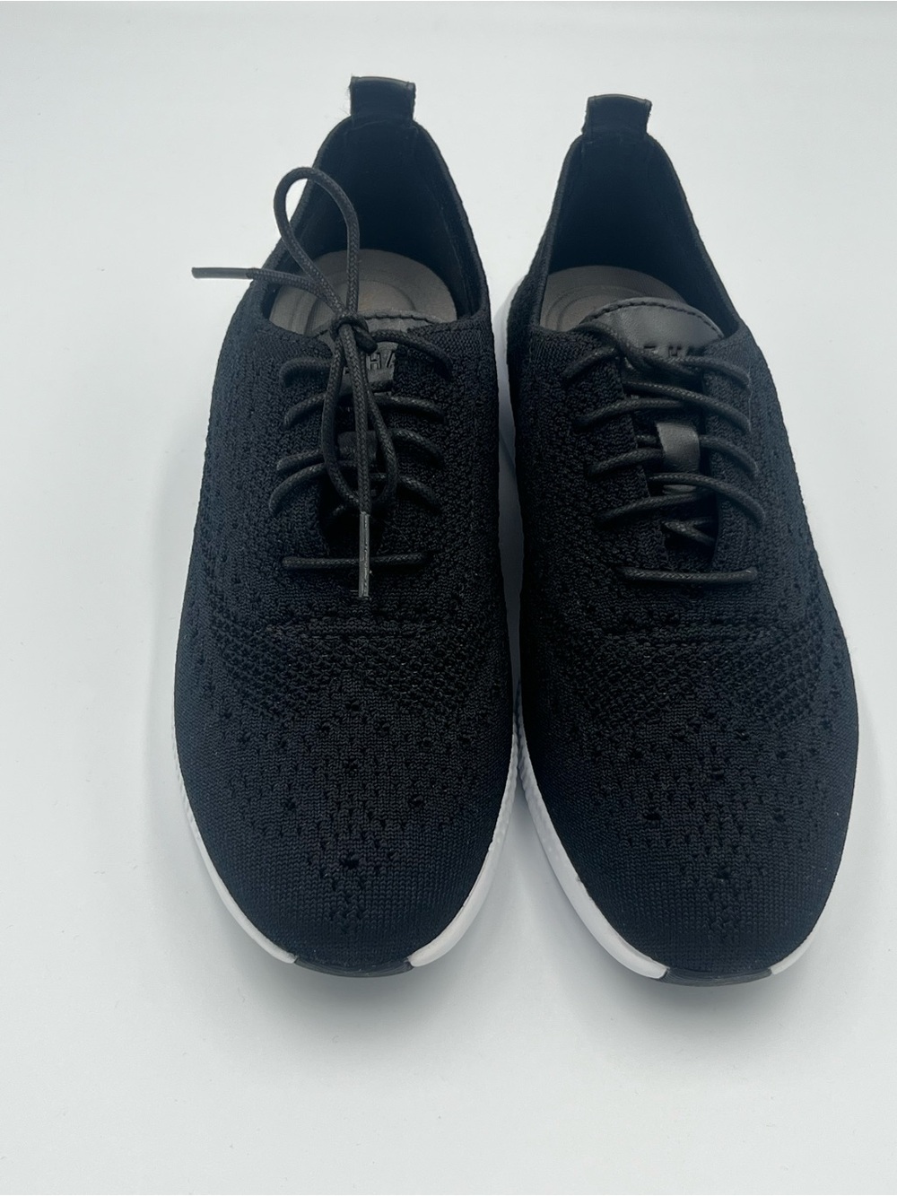 Cole Haan 2.ZeroGrand Stitchlite Wingtip Oxford Shoes Women’s Black Knit - Picture 3 of 8